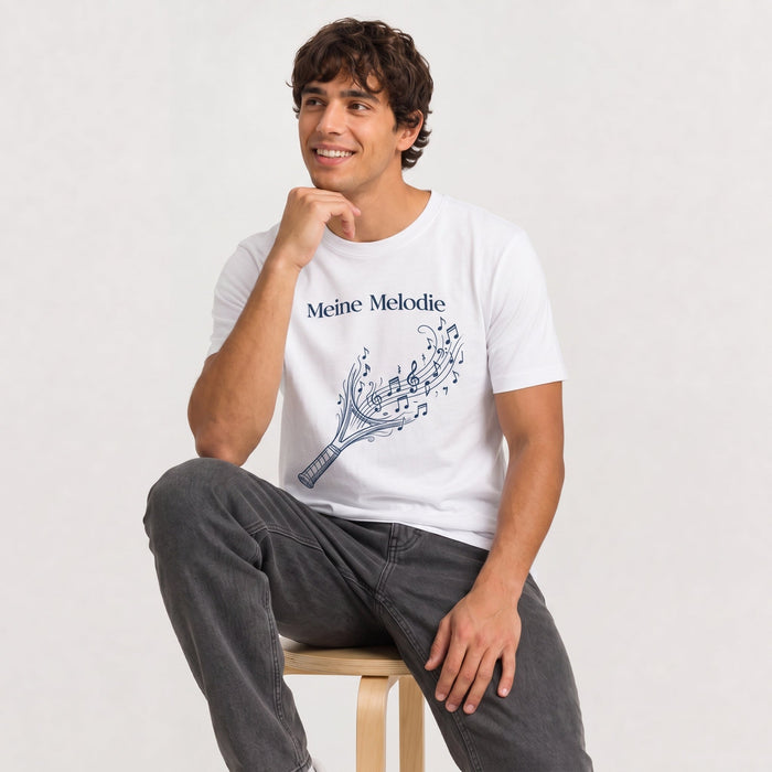 Model im weißen Court Vibes T-Shirt
