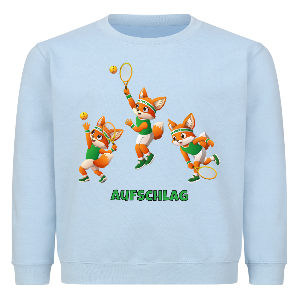 Yuki Aufschlag auf Kinder-Sweatshirt, Farbe babyblau