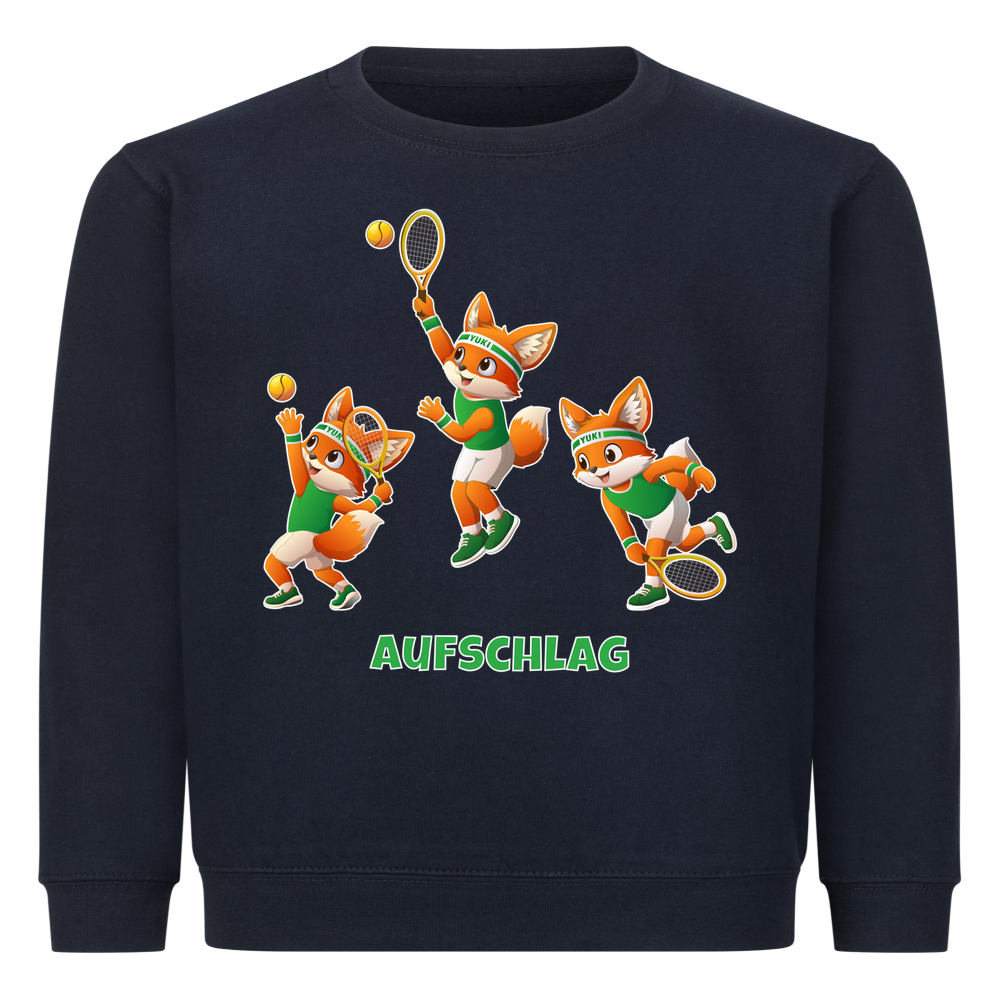 Yuki Aufschlag auf Kinder-Sweatshirt, Farbe marineblau