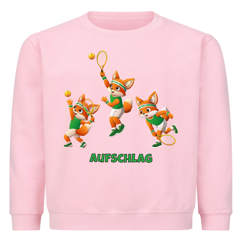 Yuki Aufschlag auf Kinder-Sweatshirt, Farbe rosa