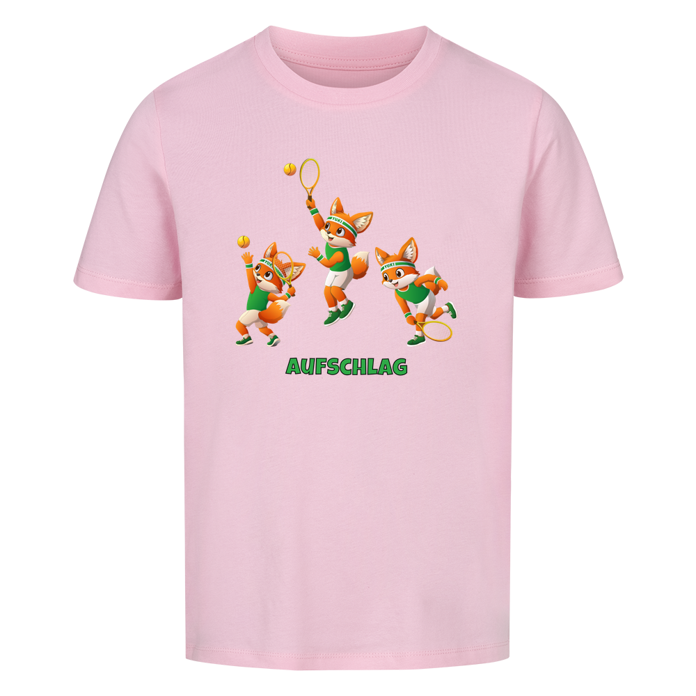 Yuki Aufschlag auf Kinder-Shirt, Farbe rosa