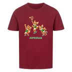 Yuki Aufschlag auf Kinder-Shirt, Farbe weinrot