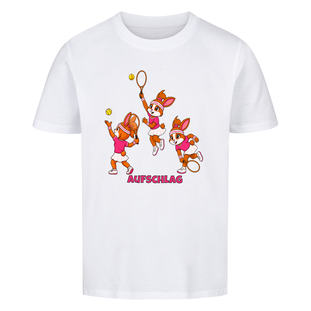 Yuna Aufschlag auf Kinder-Shirt, Farbe weiß