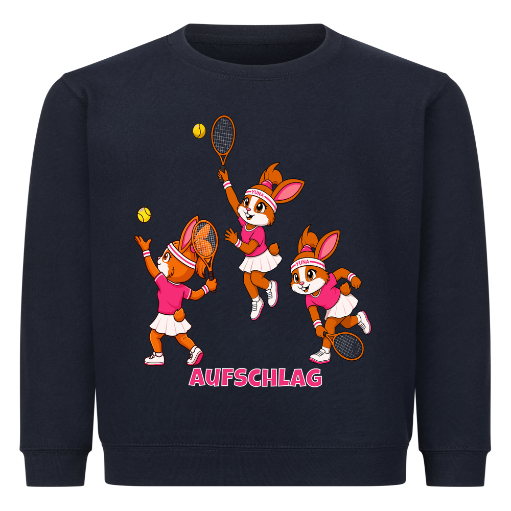 Yuna Aufschlag auf Kinder-Sweatshirt, Farbe marineblau