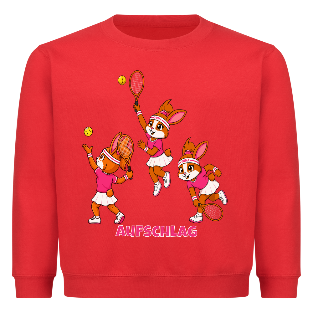 Yuna Aufschlag auf Kinder-Sweatshirt, Farbe rot