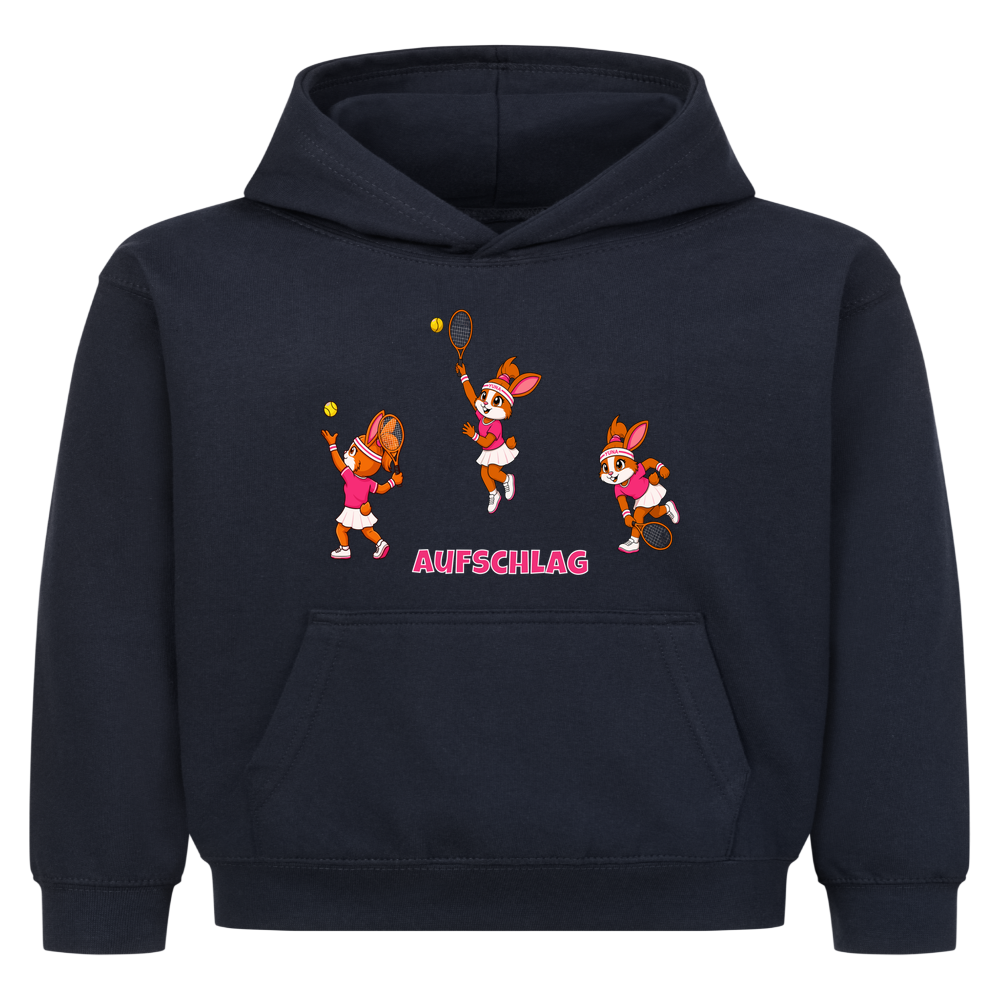 Yuna Aufschlag auf Kinder-Hoodie, Farbe marineblau