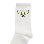 Tennisschläger auf Socken, Farbe weiß