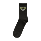 Tennisschläger auf Socken, Farbe schwarz
