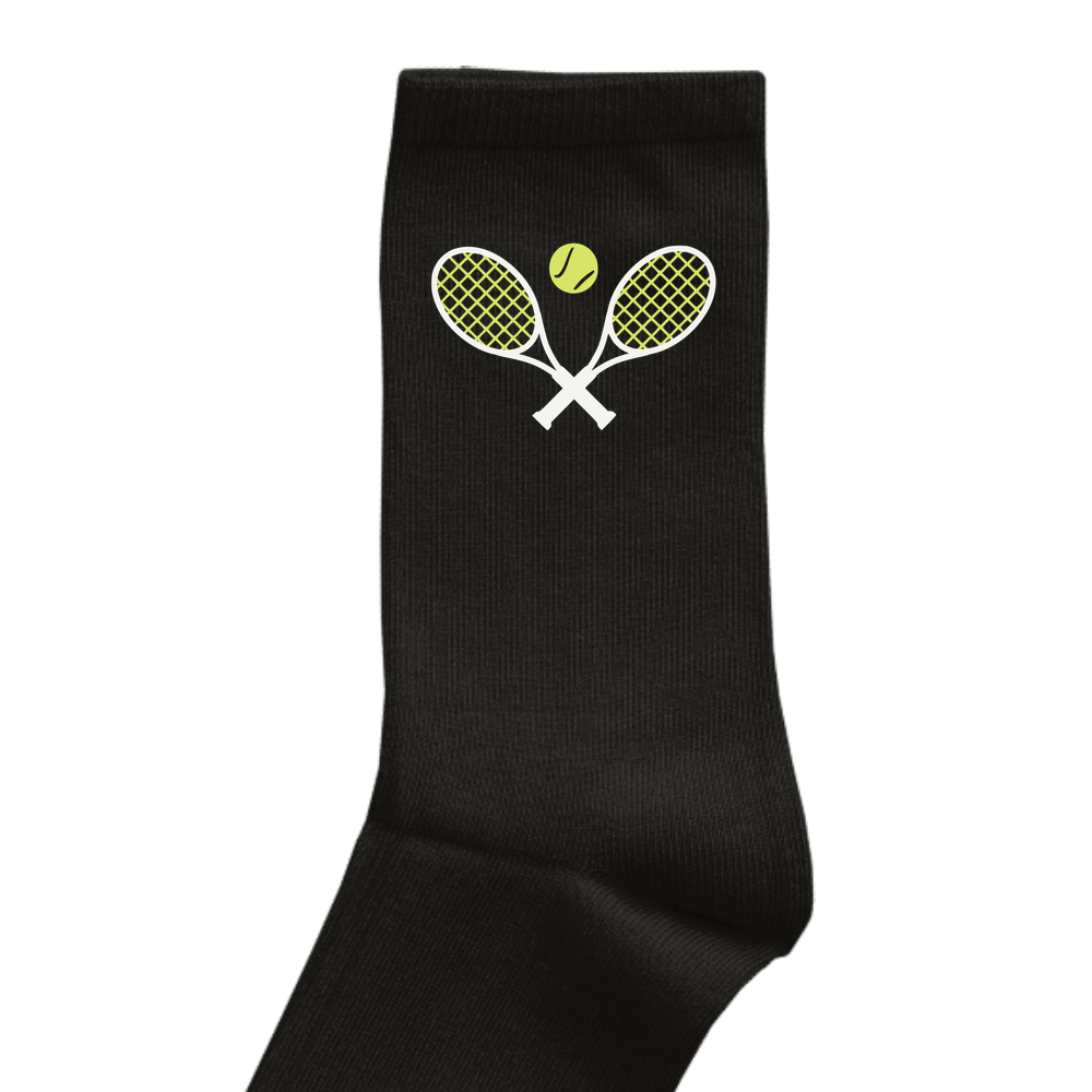 Tennisschläger auf Socken, Farbe schwarz