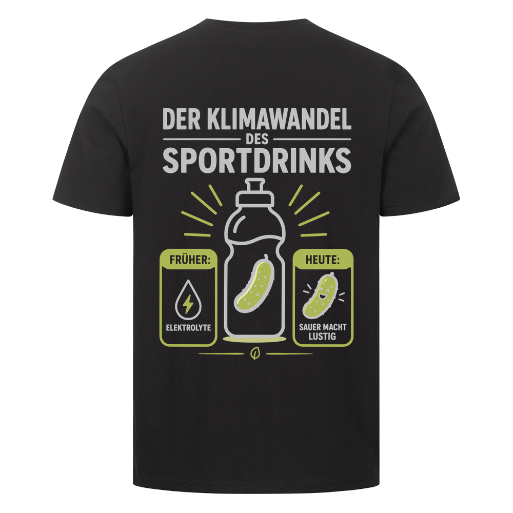 Der Klimawandel des Sportdrinks auf T-Shirt, Farbe schwarz