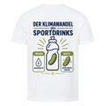 Der Klimawandel des Sportdrinks auf T-Shirt, Farbe weiß