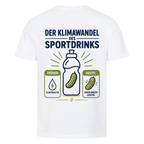 Der Klimawandel des Sportdrinks auf T-Shirt, Farbe weiß