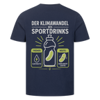 Der Klimawandel des Sportdrinks auf T-Shirt, Farbe marineblau