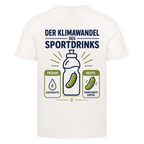 Der Klimawandel des Sportdrinks auf T-Shirt, Farbe naturweiß