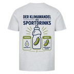 Der Klimawandel des Sportdrinks auf T-Shirt, Farbe grau meliert