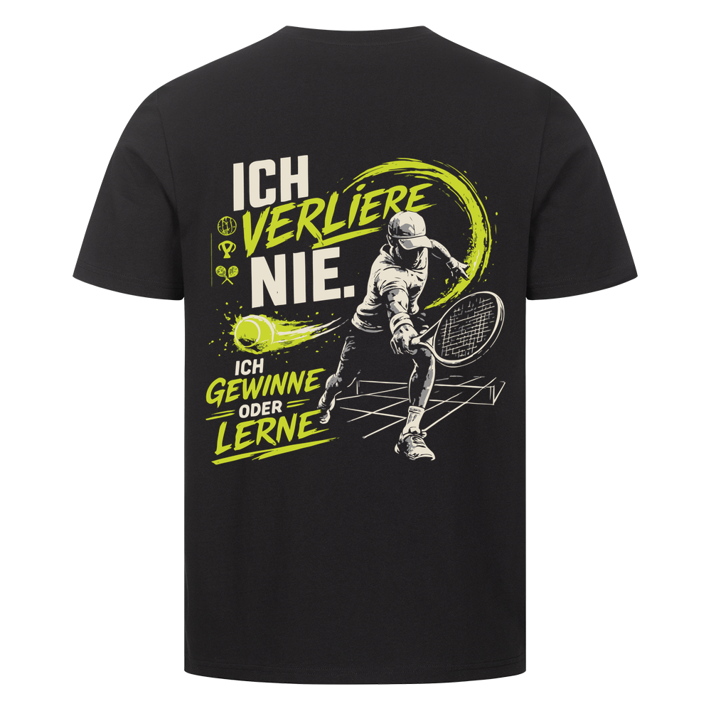 Ich verliere nie auf T-Shirt, Farbe schwarz