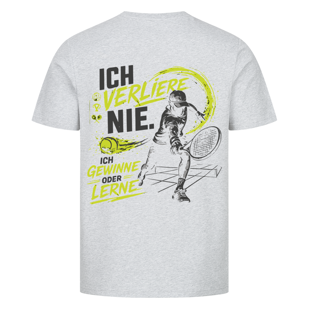 Ich verliere nie auf T-Shirt, Farbe grau meliert