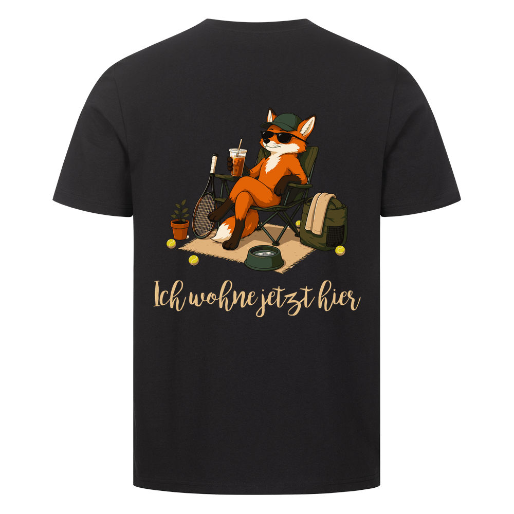 Ich wohne jetzt hier auf T-Shirt, Farbe schwarz