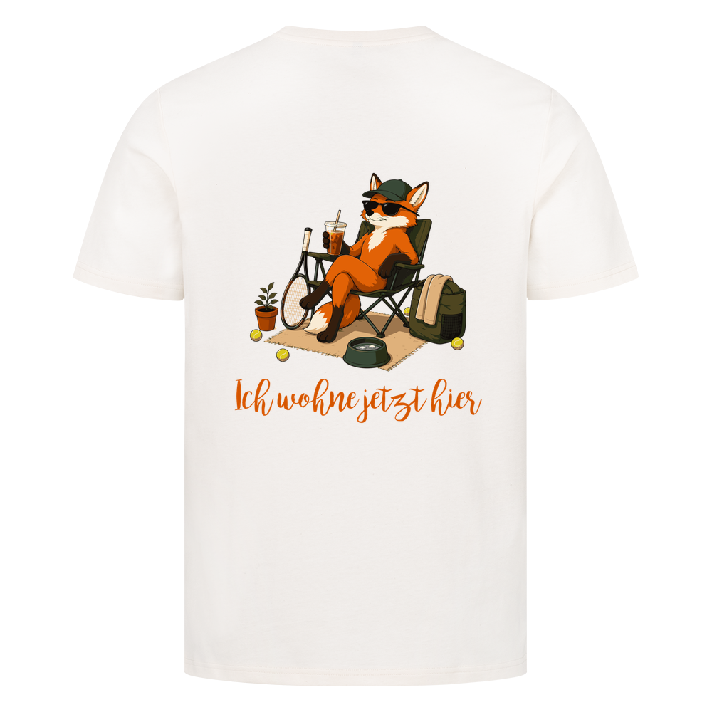 Ich wohne jetzt hier auf T-Shirt, Farbe naturweiß