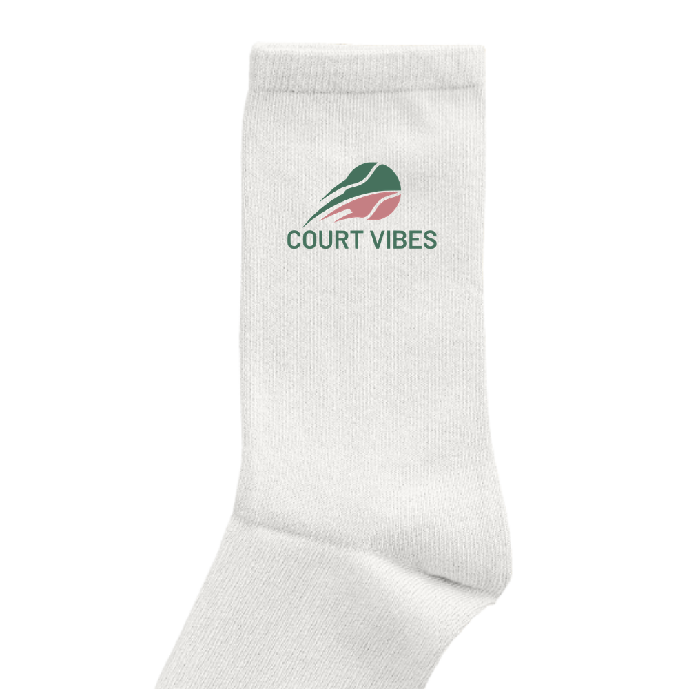 Court Vibes auf Socken, Farbe weiß