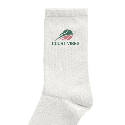 Court Vibes auf Socken, Farbe weiß