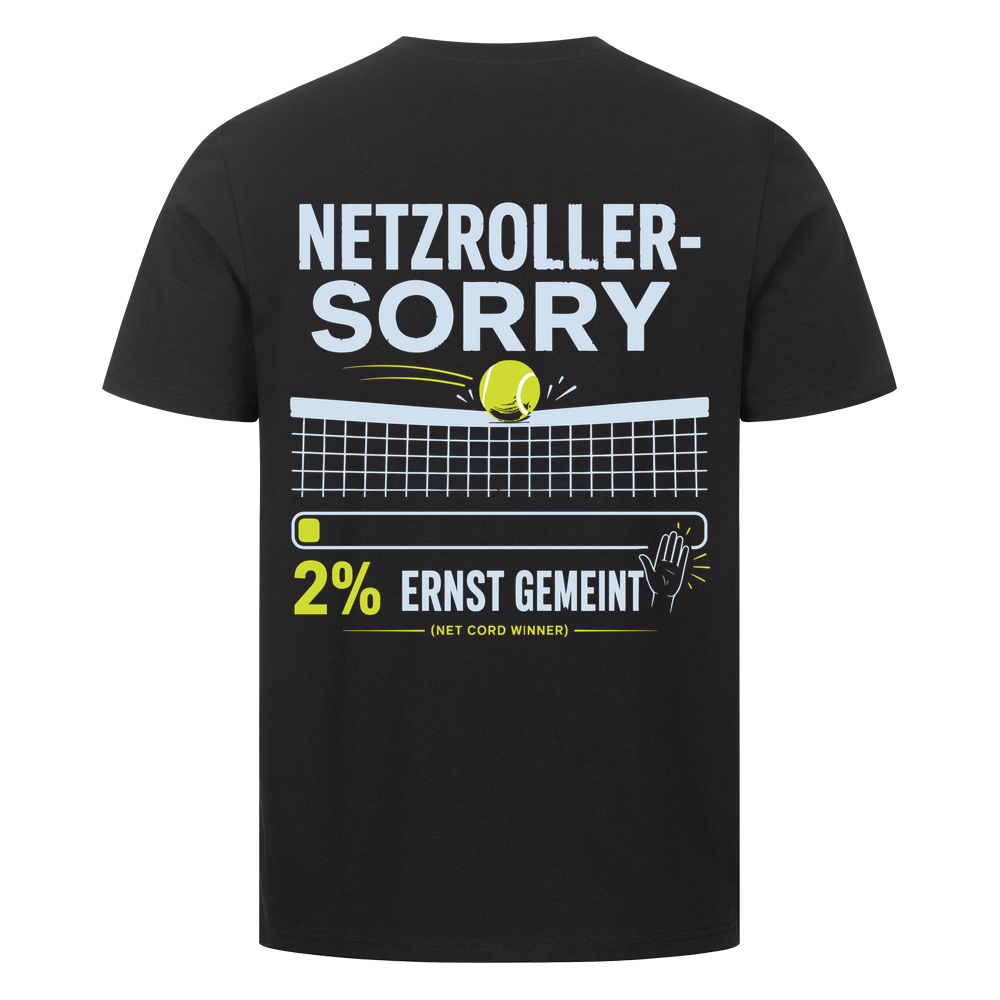 Netzroller Sorry auf T-Shirt, Farbe schwarz