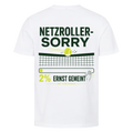 Netzroller Sorry auf T-Shirt, Farbe weiß