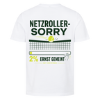 Netzroller Sorry auf T-Shirt, Farbe weiß