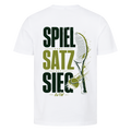 Spiel Satz Sieg Sprint auf T-Shirt, Farbe weiß