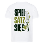 Spiel Satz Sieg Sprint auf T-Shirt, Farbe weiß