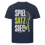 Spiel Satz Sieg Sprint auf T-Shirt, Farbe marineblau