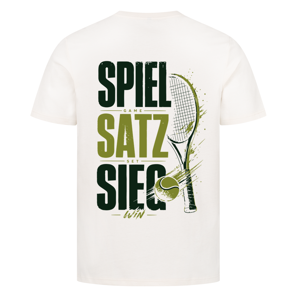Spiel Satz Sieg Sprint auf T-Shirt, Farbe naturweiß