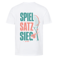 Spiel Satz Sieg Rally auf T-Shirt, Farbe weiß