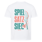 Spiel Satz Sieg Rally auf T-Shirt, Farbe weiß