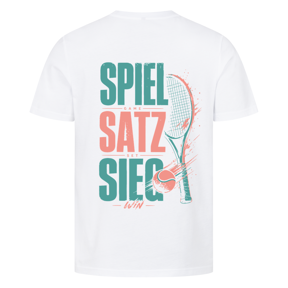 Spiel Satz Sieg Rally auf T-Shirt, Farbe weiß