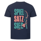 Spiel Satz Sieg Rally auf T-Shirt, Farbe marineblau