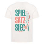 Spiel Satz Sieg Rally auf T-Shirt, Farbe naturweiß