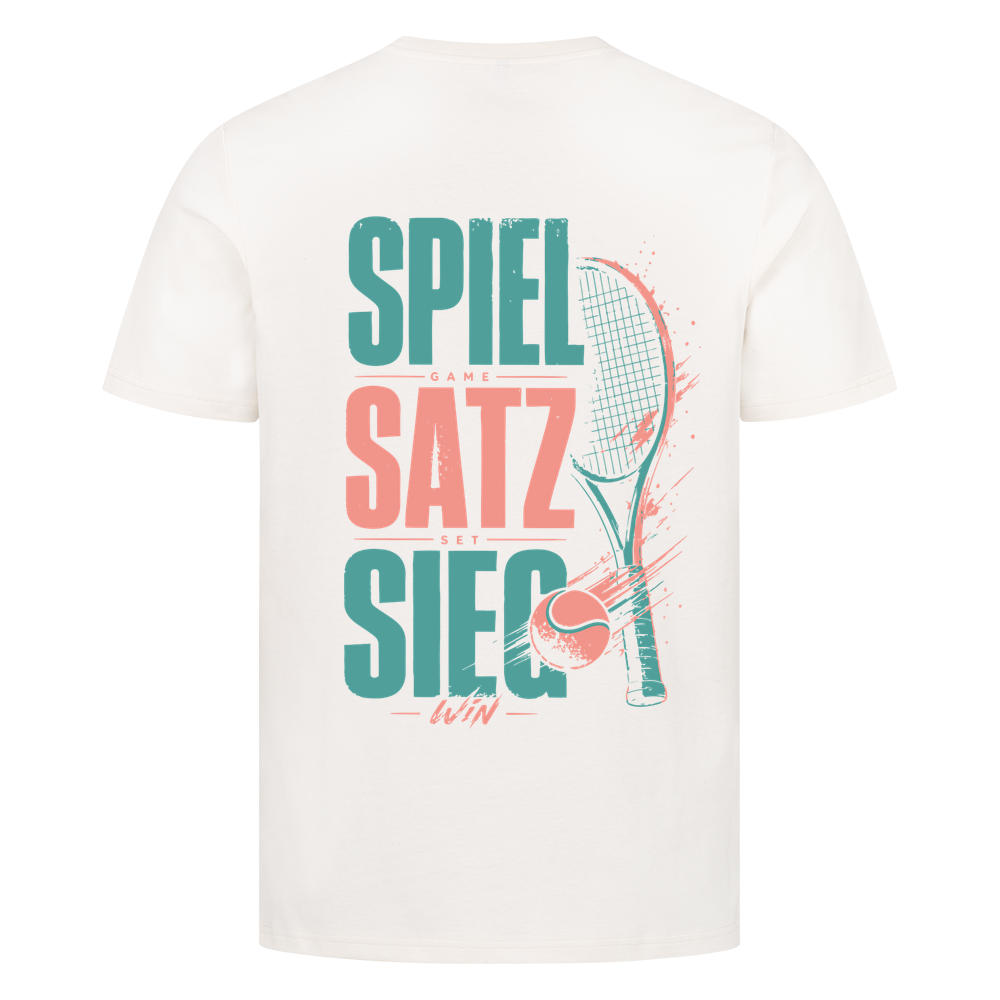 Spiel Satz Sieg Rally auf T-Shirt, Farbe naturweiß