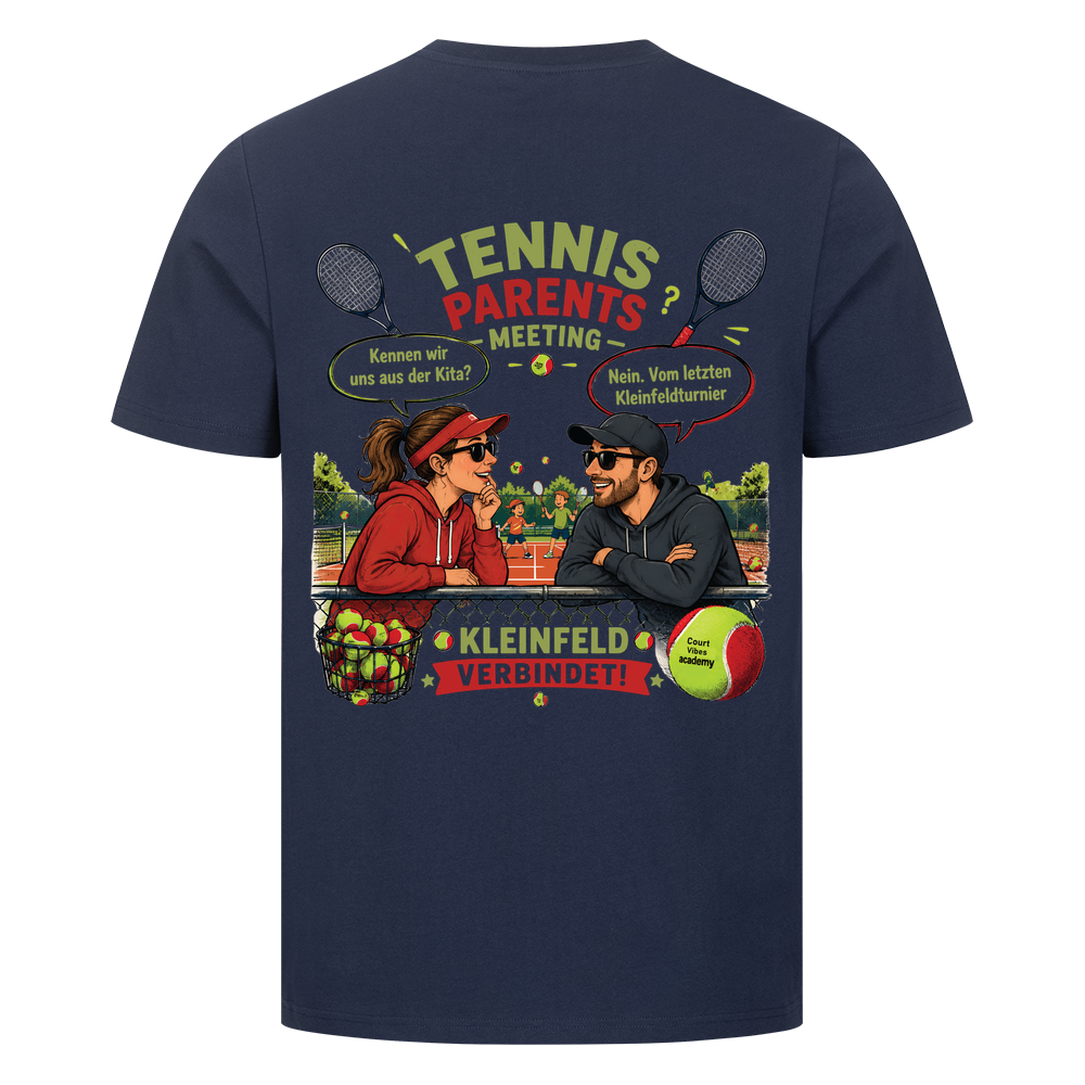 Tennis Parents Meeting auf T-Shirt, Farbe marineblau