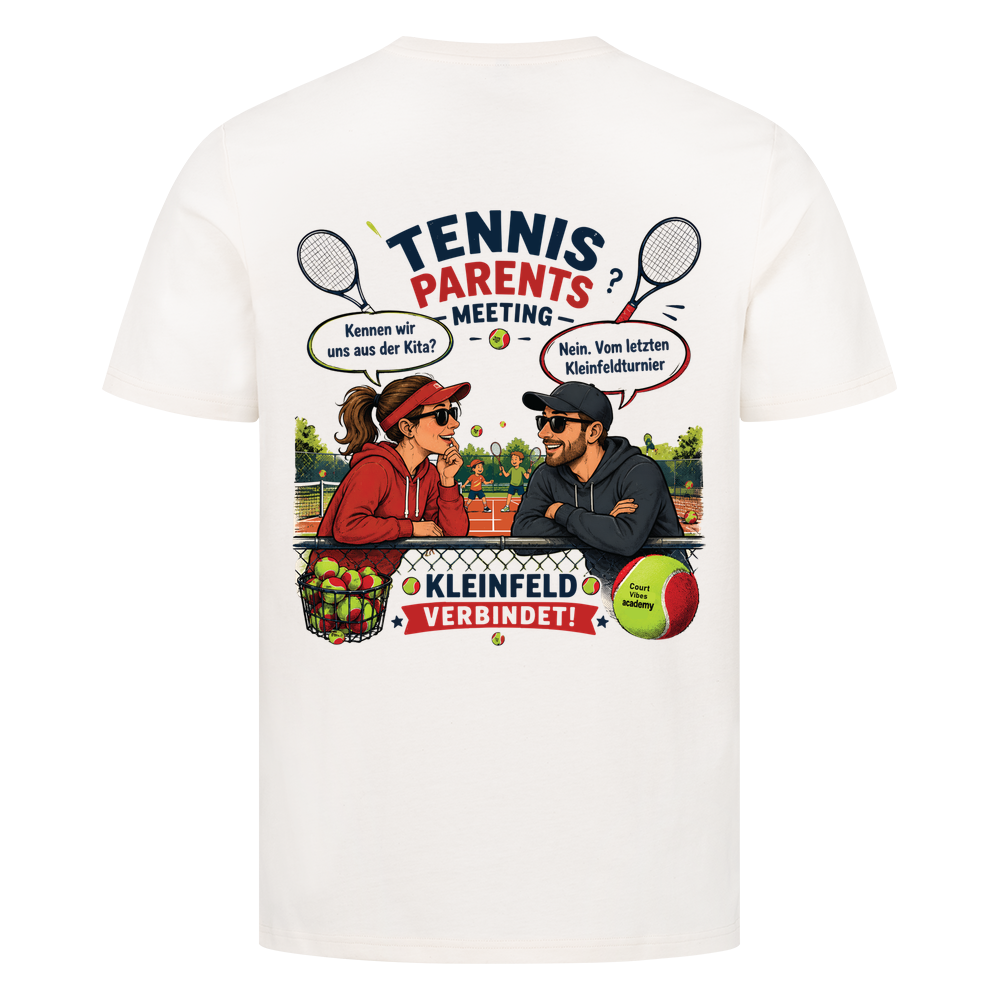 Tennis Parents Meeting auf T-Shirt, Farbe naturweiß