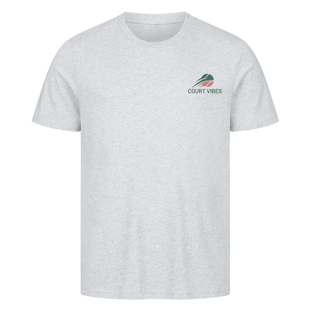 Tennis Parents Meeting auf T-Shirt, Farbe grau meliert