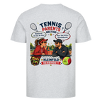 Tennis Parents Meeting auf T-Shirt, Farbe grau meliert