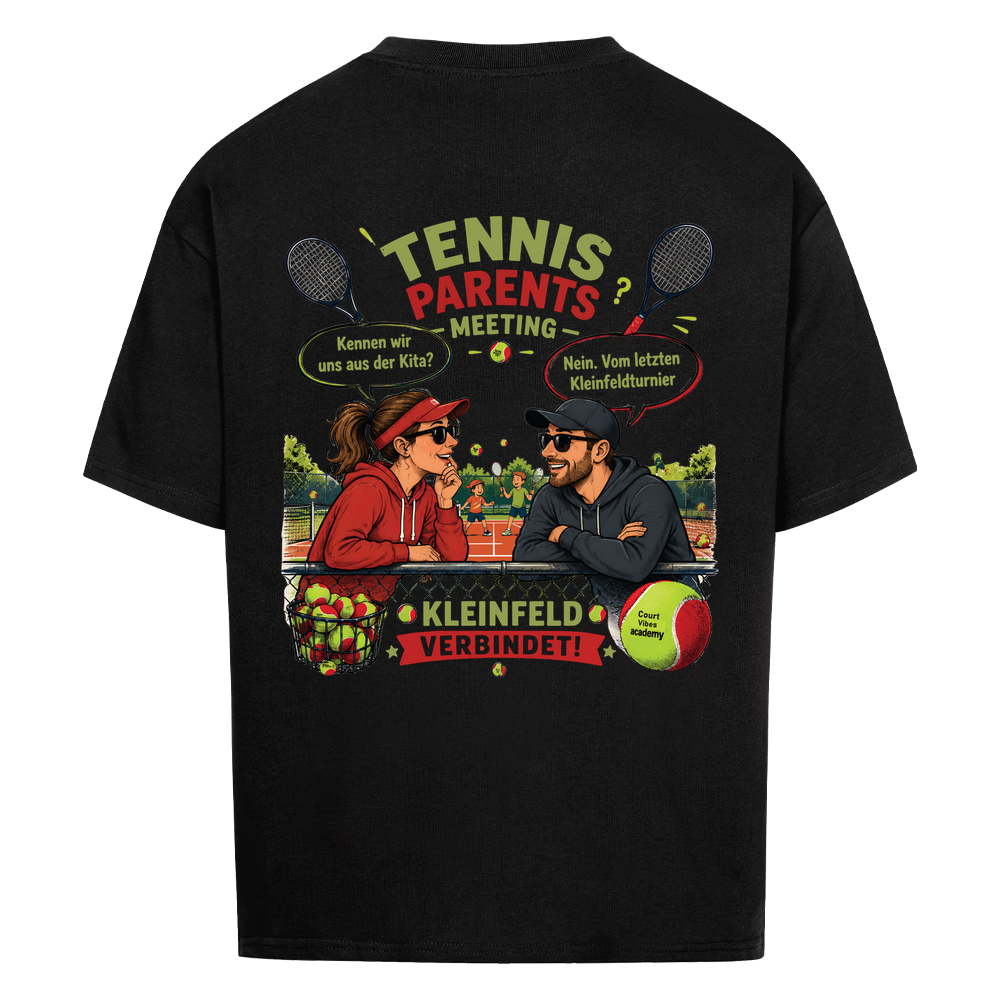 Tennis Parents Meeting auf Oversized Shirt, Farbe schwarz