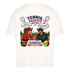 Tennis Parents Meeting auf Oversized Shirt, Farbe weiß