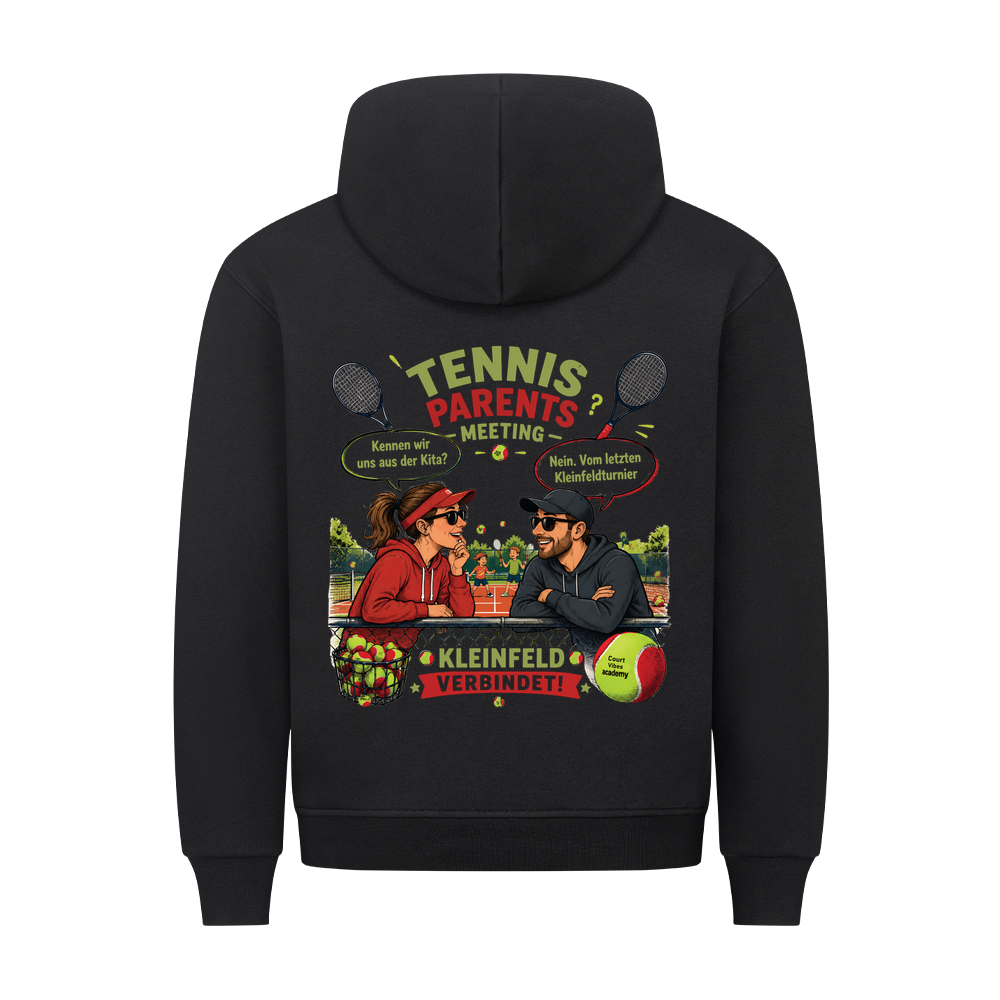 Tennis Parents Meeting auf Hoodie, Farbe schwarz