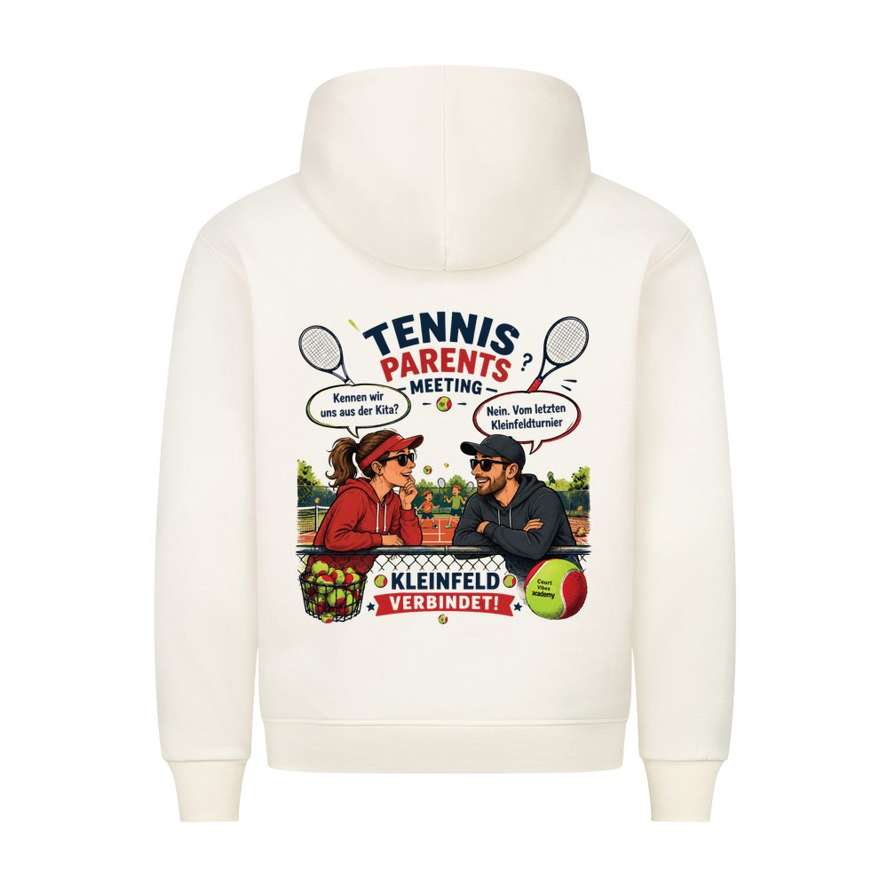 Tennis Parents Meeting auf Hoodie, Farbe beige