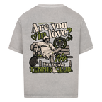 Tennis Club Boy auf Oversized Shirt, Farbe verwaschen grau