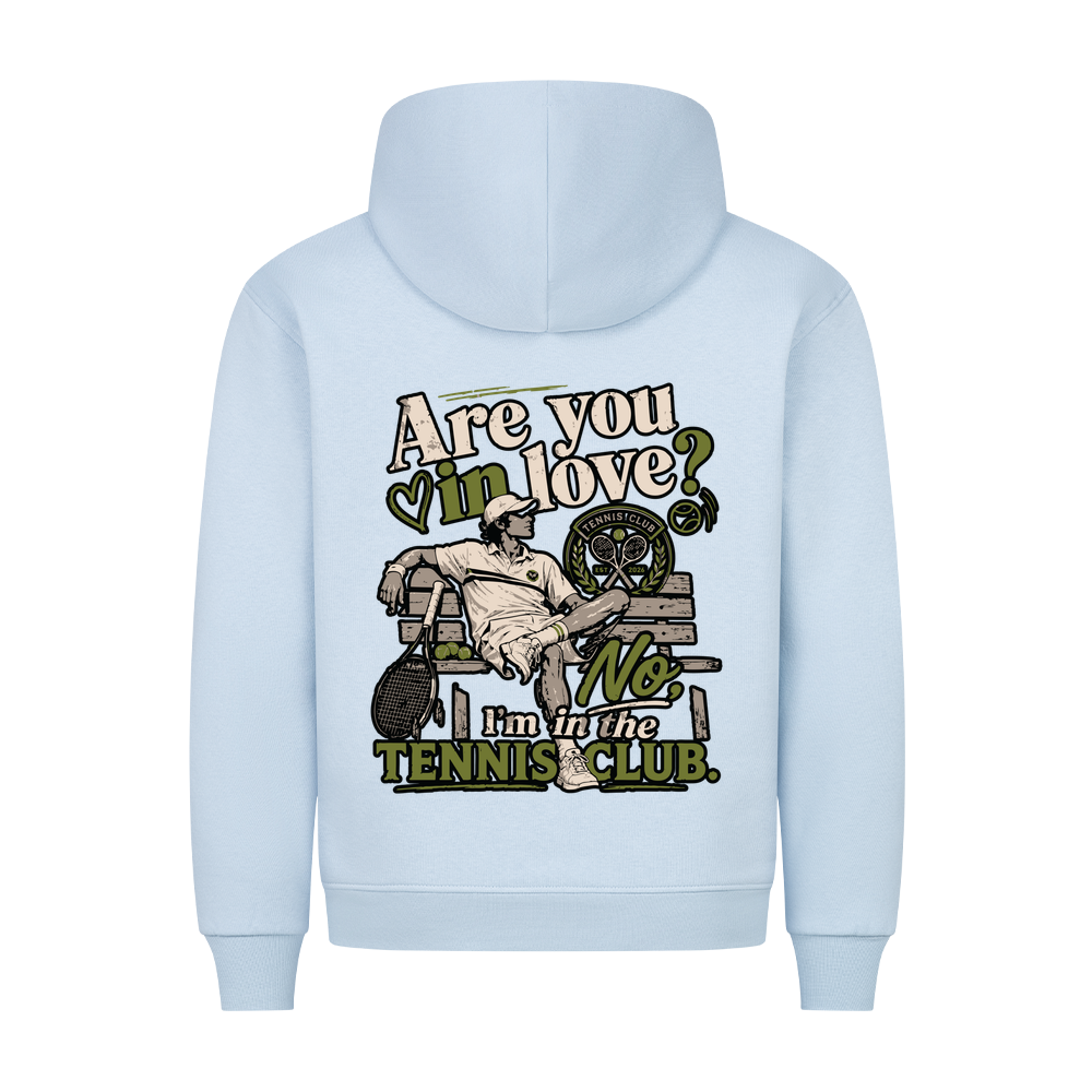 Tennis Club Boy auf Hoodie, Farbe babyblau
