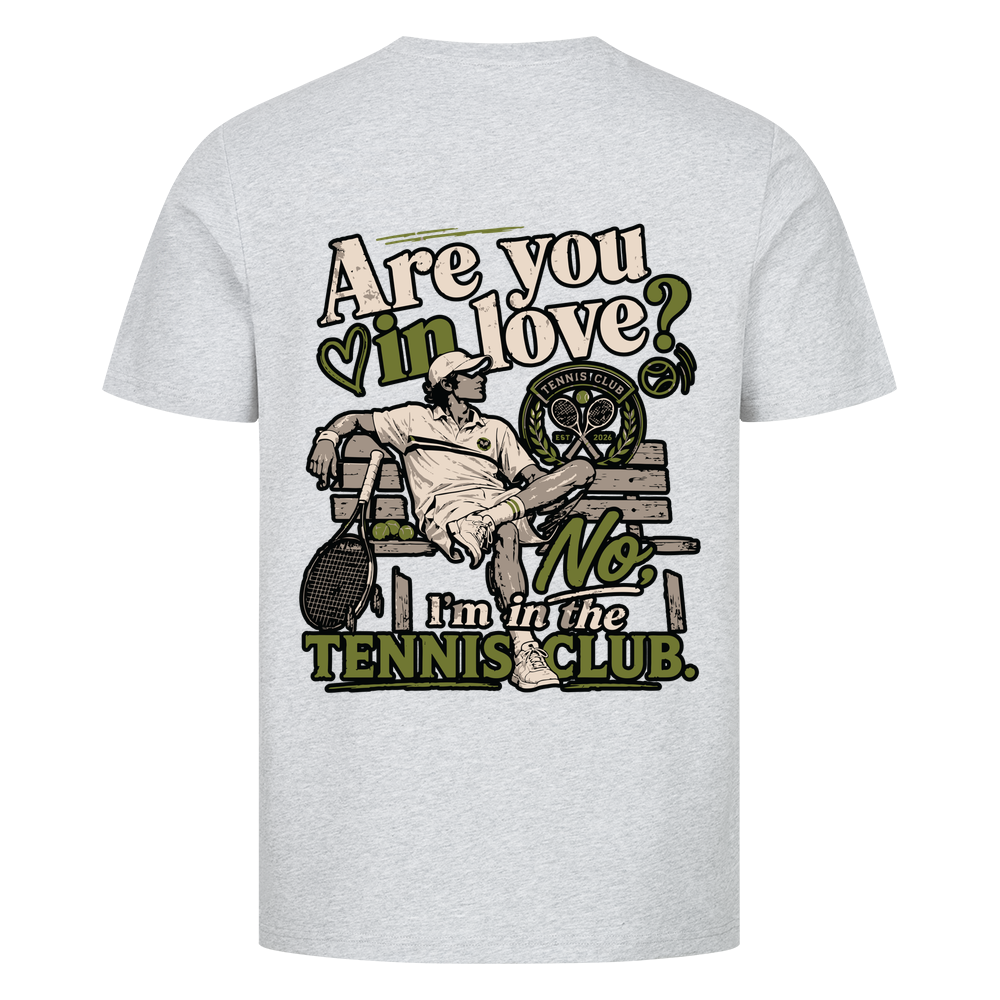 Tennis Club Boy auf T-Shirt, Farbe grau meliert