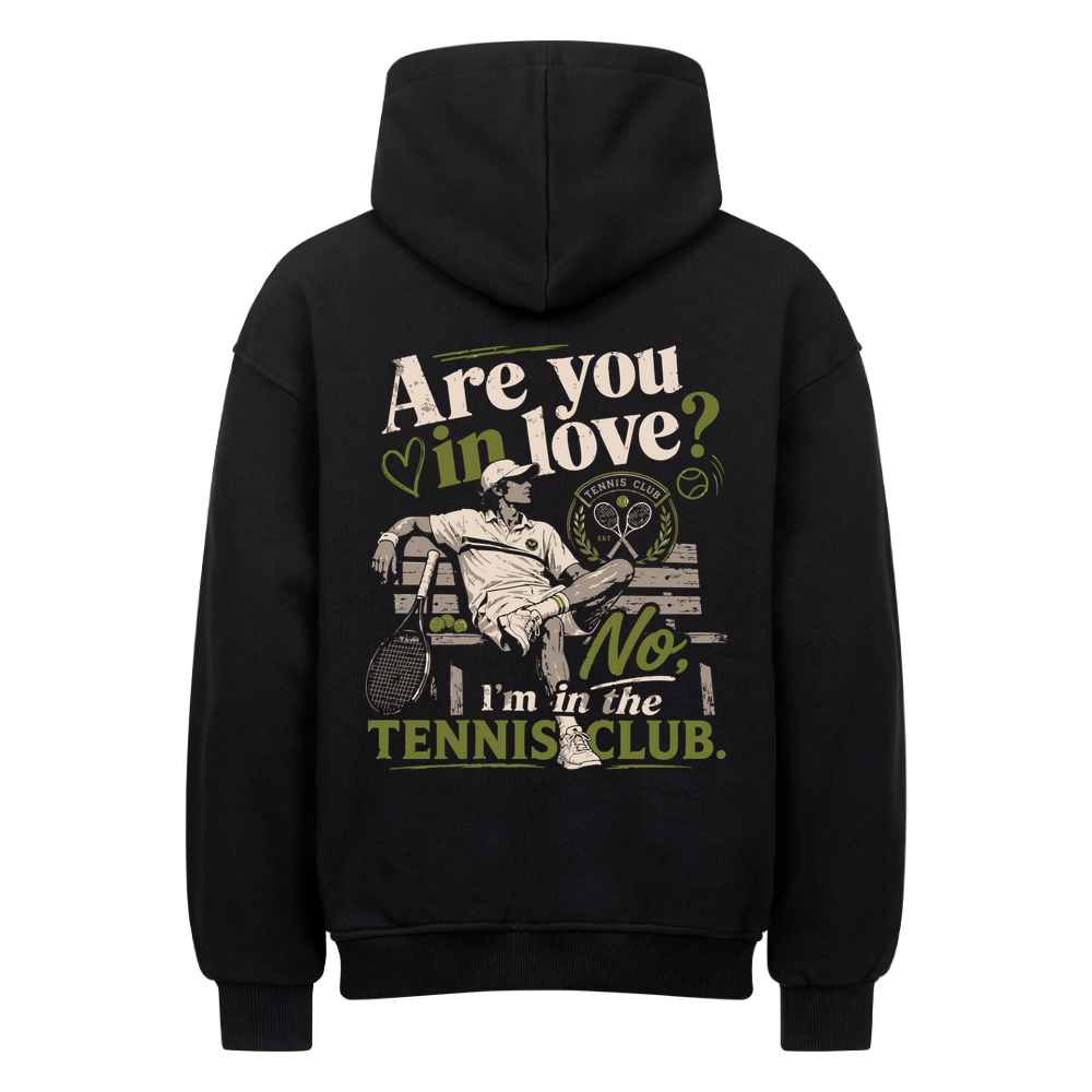Tennis Club Boy auf Oversized Hoodie, Farbe schwarz